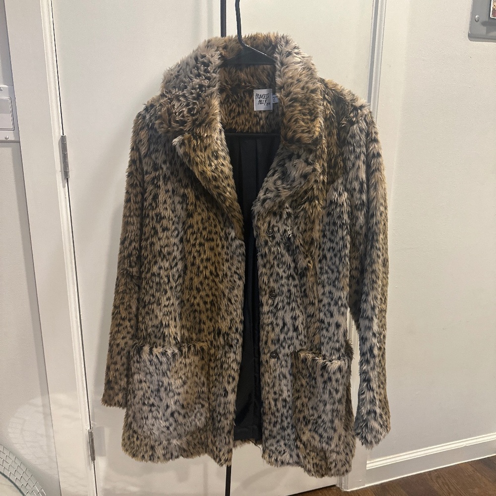 Princess Polly leopard cheetah fur coat
